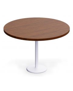 Rodo 500E Linen Dark Walnut Table with white round base - 120cm
