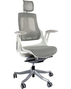 High-Back Modern Office Ergonomic Mesh Chair, Office Home Chairs With Adjustable-Backrest and Caster wheel Support - White