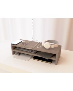 Mahmayi Light Concrete Monitor Stand Riser for Laptop Computer/TV/PC/Printer, Multifunctional Systems (55x20x20cm)