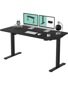 Mahmayi ET114E-N 55 x 28 Inches Electric Stand Up Desk Workstation, Computer Standing Table Height Adjustable Desk - Black