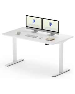 Mahmayi Flexispot EG1 Height-Adjustable Desk Electric 2-Way Telescope with Table Top White, Frame White, 140 x 70 cm