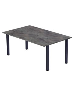 Mahmayi Dec 72 BLK Modern Wooden Dining Table U-Leg, 4-Seater for Kitchen, Dining Room, Living Room-120cm, Anthracite Metal Rocks