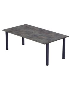 Mahmayi Dec 72 BLK Modern Wooden Dining Table U-Leg, 6-Seater for Kitchen, Dining Room, Living Room-140cm, Anthracite Metal Rocks