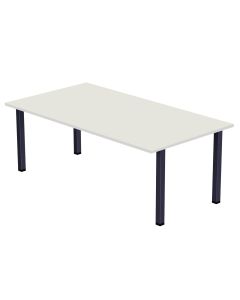 Mahmayi Dec 72 BLK Modern Wooden Dining Table U-Leg, 6-Seater for Kitchen, Dining Room, Living Room-140cm, Premium White