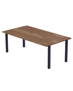 Mahmayi Dec 72 BLK Modern Wooden Dining Table U-Leg, 6-Seater for Kitchen, Dining Room, Living Room-140cm, Tobacco Halifax Oak
