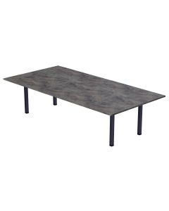 Mahmayi Dec 72 BLK Modern Wooden Dining Table U-Leg, 8-Seater for Kitchen, Dining Room, Living Room-240cm, Anthracite Metal Rocks