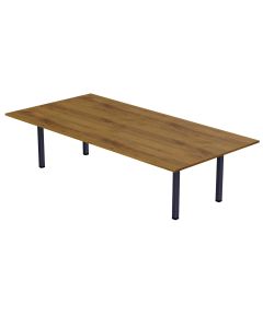Mahmayi Dec 72 BLK Modern Wooden Dining Table U-Leg, 8-Seater for Kitchen, Dining Room, Living Room-240cm, Cognac Brown Sherman Oak