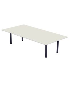 Mahmayi Dec 72 BLK Modern Wooden Dining Table U-Leg, 8-Seater for Kitchen, Dining Room, Living Room-240cm, Premium White