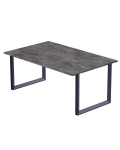 Mahmayi Dec 136 BLK Modern Wooden Dining Table Loop Leg, 4-Seater for Kitchen, Dining Room, Living Room-120cm, Anthracite Metal Rocks
