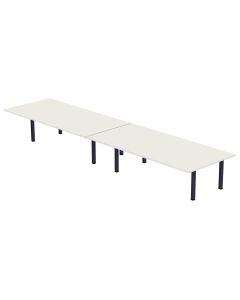 Mahmayi Dec 72 BLK Modern Wooden Dining Table U-Leg, 10-Seater for Kitchen, Dining Room, Living Room-360cm, Premium White