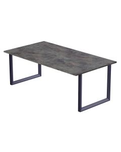 Mahmayi Dec 136 BLK Modern Wooden Dining Table Loop Leg, 6-Seater for Kitchen, Dining Room, Living Room-140cm, Anthracite Metal Rocks