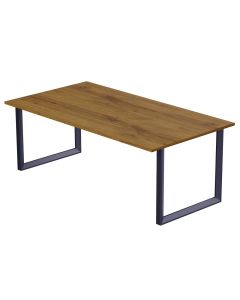 Mahmayi Dec 136 BLK Modern Wooden Dining Table Loop Leg, 6-Seater for Kitchen, Dining Room, Living Room-140cm, Cognac Brown Sherman Oak