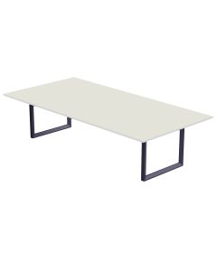 Mahmayi Dec 136 BLK Modern Wooden Dining Table Loop Leg, 8-Seater for Kitchen, Dining Room, Living Room-240cm, Premium White