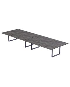 Mahmayi Dec 136 BLK Modern Wooden Dining Table Loop Leg, 10-Seater for Kitchen, Dining Room, Living Room-360cm, Anthracite Metal Rocks