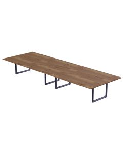 Mahmayi Dec 136 BLK Modern Wooden Dining Table Loop Leg, 10-Seater for Kitchen, Dining Room, Living Room-360cm, Tobacco Halifax Oak