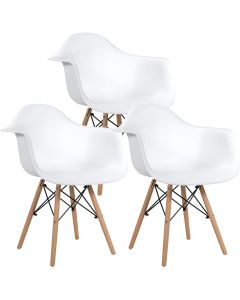 Ultimate Eames Style DAW ArmChair - White (Pack of 3)