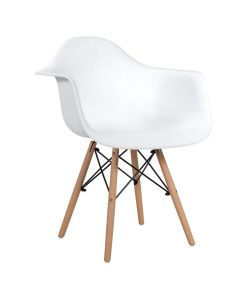 Ultimate Eames Style DAW ArmChair - White