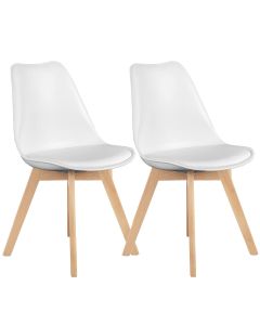 Ultimate Eames Style Retro White Cushion Chair - Pack of 2