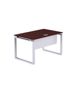 Mahmayi Carre 5112 Modern Workstation without Drawer, Computer Desk, Square Metal Legs with Modesty Panel Apple Cherry Ideal for Home, Office