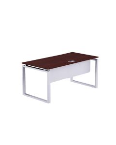 Mahmayi Carre 5114 Modern Workstation without Drawer, Computer Desk, Square Metal Legs with Modesty Panel Apple Cherry Ideal for Home, Office