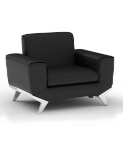 Mahmayi GLW SF165-1 PU Leatherette Single Seater Sofa - Black