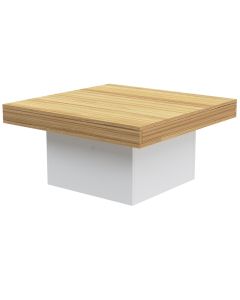 Mahmayi Modern Coffee Table Square Shape Tabletop Coco Bolo and White Ideal for Living Room, Study Room and Office