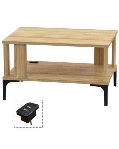 Mahmayi Modern Coffee Table with BS02 USB Port and Storage Shelf Coco Bolo Ideal for Living Room, Study Room and Office