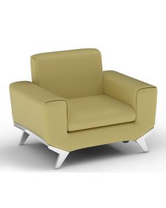 Mahmayi GLW SF165-1 PU Leatherette Single Seater Sofa Light Sandal Modern Sofa Ideal for Home and Office
