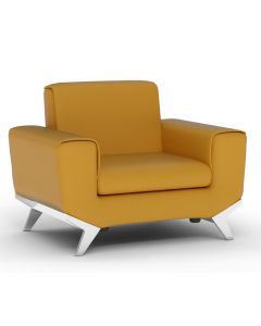 Mahmayi GLW SF165-1 PU Leatherette Single Seater Sofa Yellow Modern Sofa Ideal for Home and Office