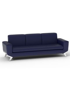 Mahmayi GLW SF165-3 PU Leatherette Three Seater Sofa Blue Modern Sofa Ideal for Home and Office