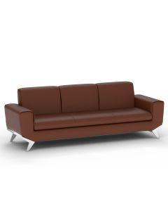 Mahmayi GLW SF165-3 PU Leatherette Three Seater Sofa Choco Brown Modern Sofa Ideal for Home and Office