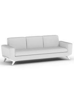 Mahmayi GLW SF165-3 PU Leatherette Three Seater Sofa White Modern Sofa Ideal for Home and Office