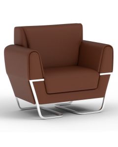 Mahmayi GLW SF169-1 PU Leatherette Single Seater Sofa Choco Brown Modern Sofa Ideal for Home and Office