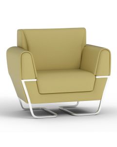 Mahmayi GLW SF169-1 PU Leatherette Single Seater Sofa Light Sandal Modern Sofa Ideal for Home and Office
