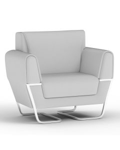 Mahmayi GLW SF169-1 PU Leatherette Single Seater Sofa White Modern Sofa Ideal for Home and Office
