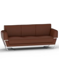 Mahmayi GLW SF169-3 PU Leatherette Three Seater Sofa Brown Modern Sofa Ideal for Home and Office