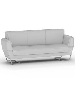 Mahmayi GLW SF169-3 PU Leatherette Three Seater Sofa White Modern Sofa Ideal for Home and Office