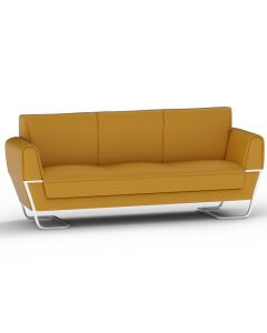 Mahmayi GLW SF169-3 PU Leatherette Three Seater Sofa Yellow Modern Sofa Ideal for Home and Office
