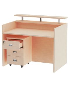 Mahmayi Advanced R06 Office Desk with Drawers For All Purpose-Conference Rooms, Meeting Rooms, Counters. (Oak-120CM)