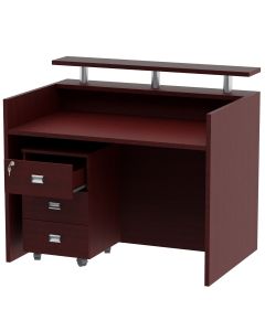 Mahmayi R06 Advanced Office Reception Desk For All Purpose-Conference Rooms, Meeting Rooms, Counters. (Apple Cherry-120CM)