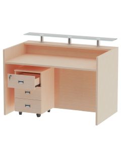 Mahmayi R06 Simplistic Office Reception Desk For All Purpose-Conference Rooms, Meeting Rooms, Counters. (Oak-140CM)