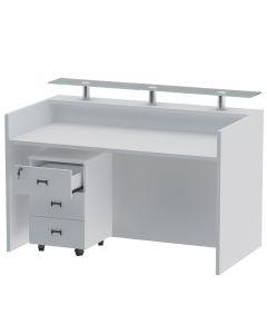 Mahmayi R06 White Office Reception Desk - 160cm