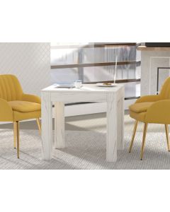 Mahmayi Modern Wooden Dining Table, 2-Seater for Kitchen, Dining Room, Living Room-80cm, White Levanto Marble