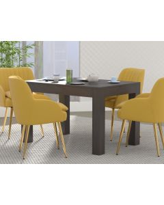 Mahmayi Modern Wooden Dining Table, 4-Seater for Kitchen, Dining Room, Living Room-120cm, Anthracite Jura Slate
