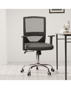 Mahmayi TJ HY-902 Medium Back Mesh Office chair with Lumbar Support Black