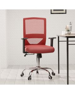 Mahmayi TJ HY-902 Medium Back Mesh Office chair with Lumbar Support Red