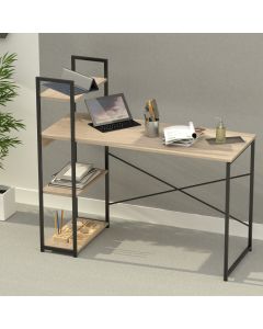 Mahmayi Stylish Computer Workstation Table with 4 Tier Storage Shelves Configuration