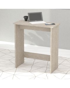 Mahmayi Modern Study Desk with Foot Rest Support, Modern Executive Desks Ideal for Office, Home, Schools, Laptop, Computer Workstation Table, White Concrete