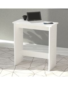 Mahmayi Modern Study Desk with Foot Rest Support, Modern Executive Desks Ideal for Office, Home, Schools, Laptop, Computer Workstation Table, White