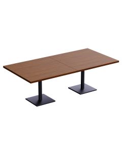 Ristoran 500X500E-240 8 seater Square Base Cafe-Dining-Meeting Table Dark Walnut